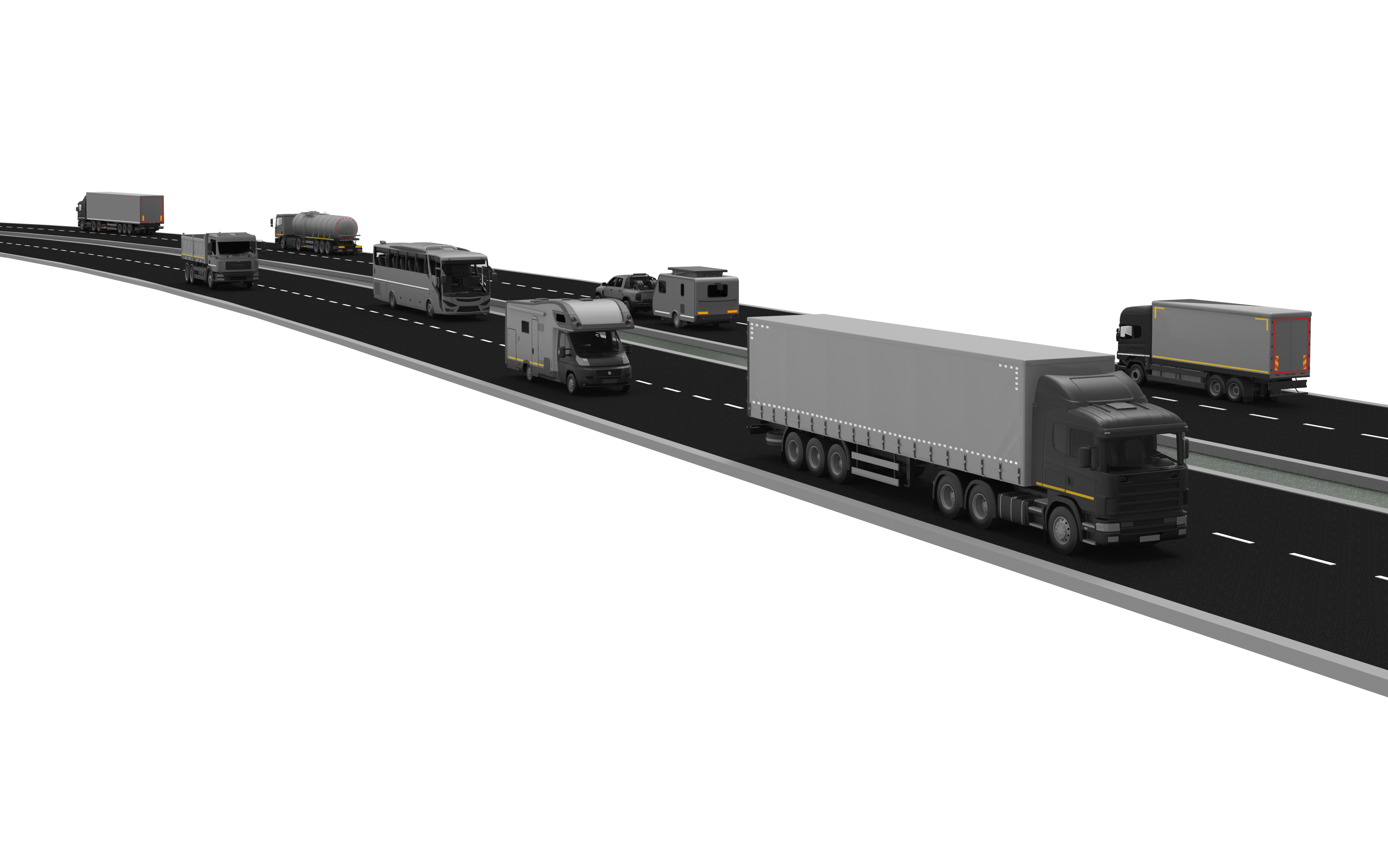 Yolda reflektörlü araçlar